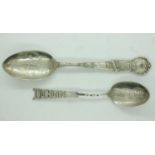 Exhibition interest: two silver spoons for the grant monument Chicago and the bank of Ireland,