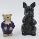 Wade dog and Wade bear, largest H: 15 cm, no chips or cracks. UK P&P Group 1 (£16+VAT for the