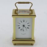 Bernard Freres brass cased carriage clock, H: 11 cm. UK P&P Group 2 (£20+VAT for the first lot