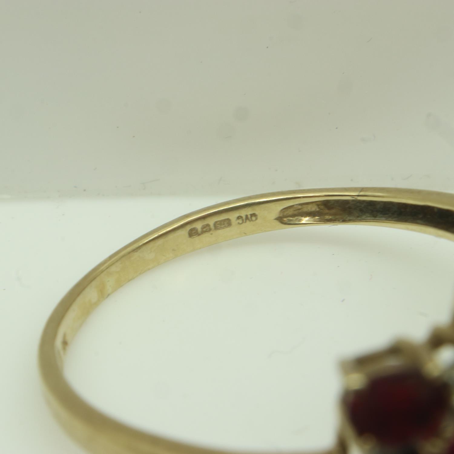 9ct gold ring set with rubies and diamonds, size U, 2.8g. UK P&P Group 0 (£6+VAT for the first lot - Image 3 of 3