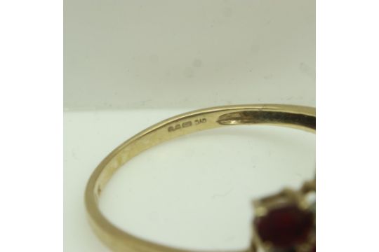 9ct gold ring set with rubies and diamonds, size U, 2.8g. UK P&P Group 0 (£6+VAT for the first lot - Image 3 of 3