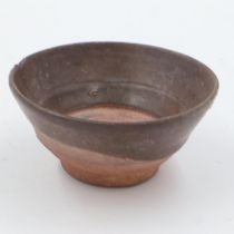 Southern Song Dynasty partially glazed footed bowl, chip to rim beneath glaze, D: 10 cm. UK P&P