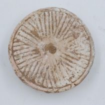Song Dynasty unglazed counter or token, D: 55 mm. UK P&P Group 1 (£16+VAT for the first lot and £2+