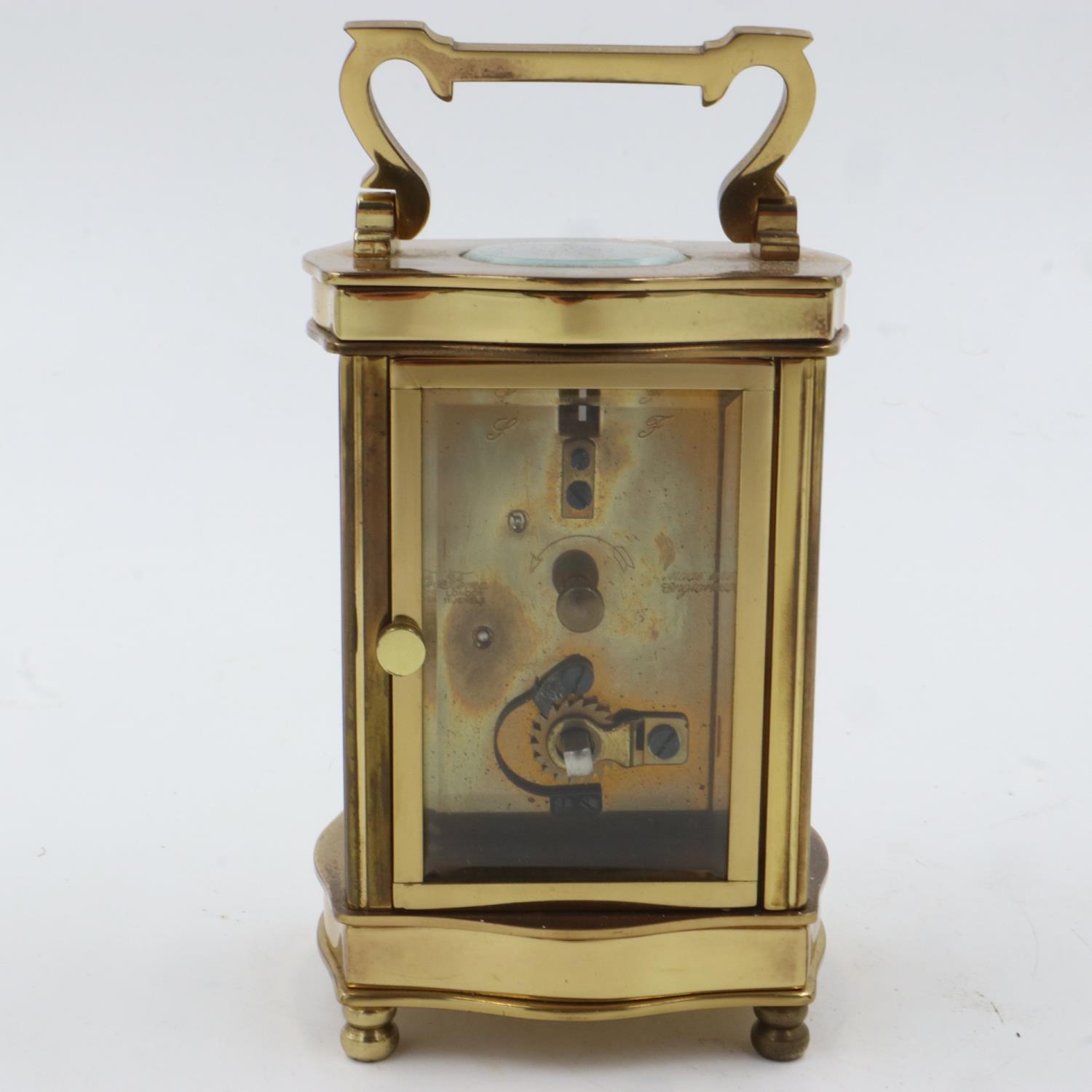 H Samuel brass cased carriage clock, H: 12 cm. UK P&P Group 2 (£20+VAT for the first lot and £4+ - Image 2 of 2