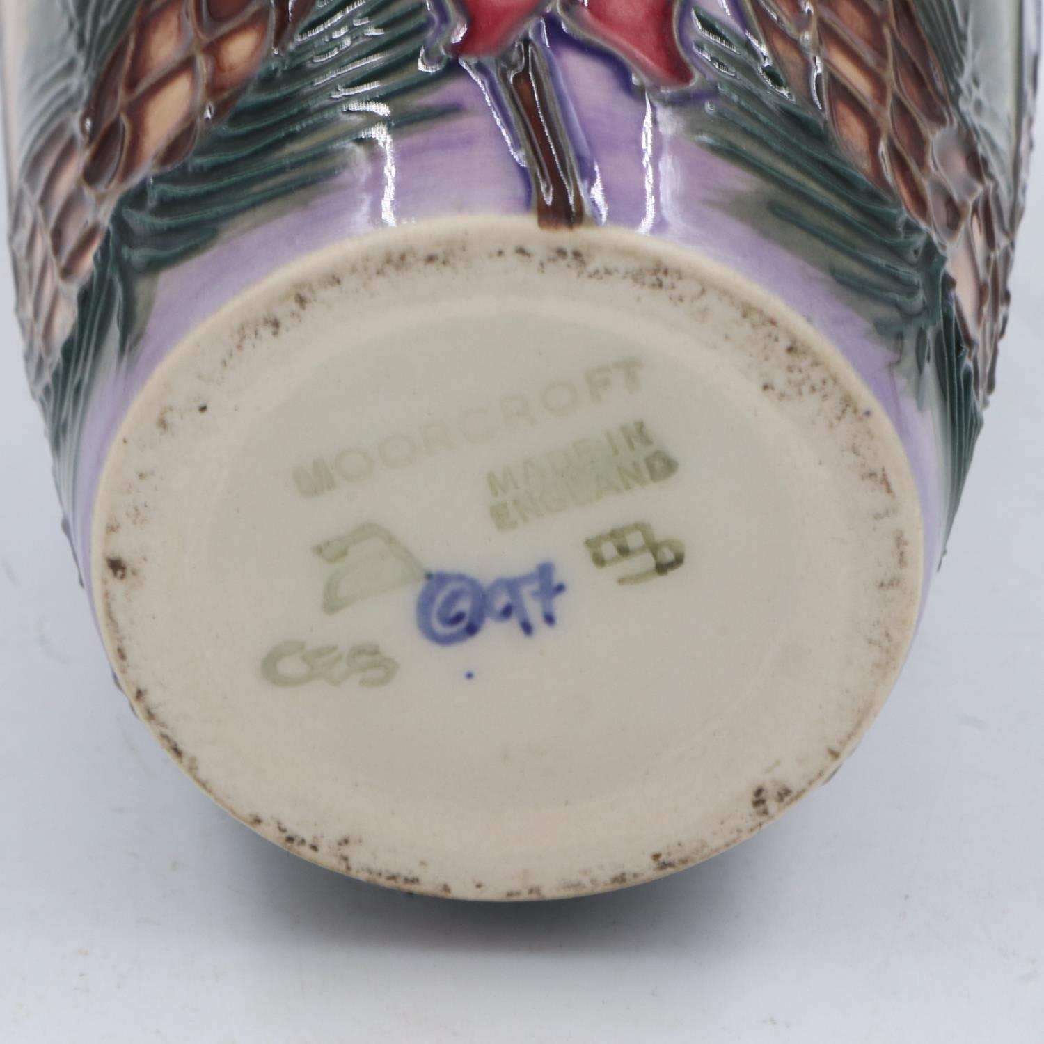 Moorcroft vase in the Pine Tree pattern, no chips or cracks, H: 18cm. UK P&P Group 1 (£16+VAT for - Image 2 of 2