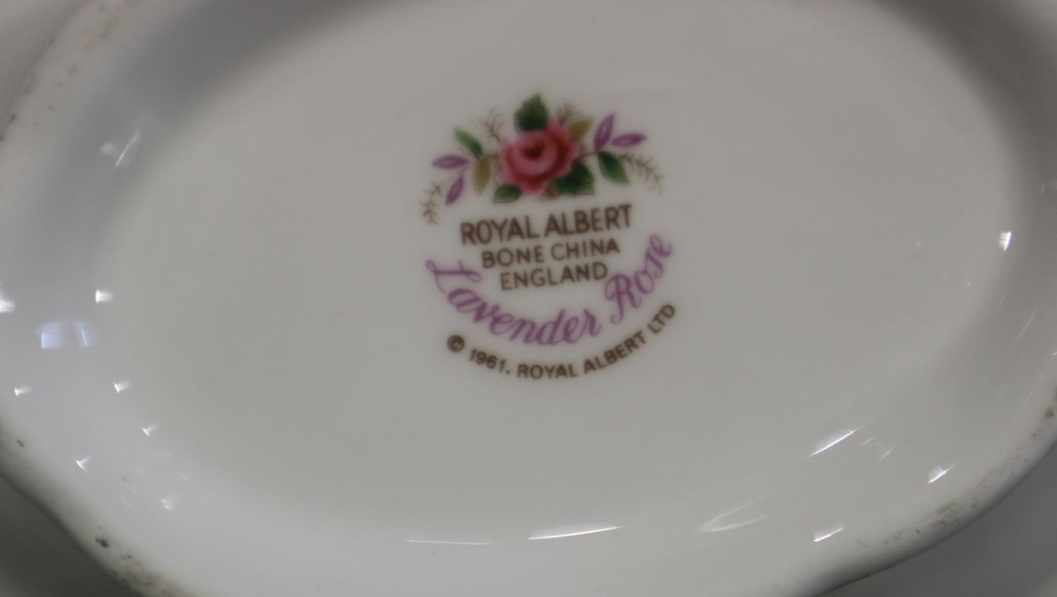 Royal Albert 60 piece tea service in the Lavender Rose pattern, no chips or cracks. Not available - Image 2 of 2