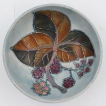 Moorcroft footed bowl in the Autumn Berries pattern, no chips or cracks, D: 12cm. UK P&P Group 1 (£