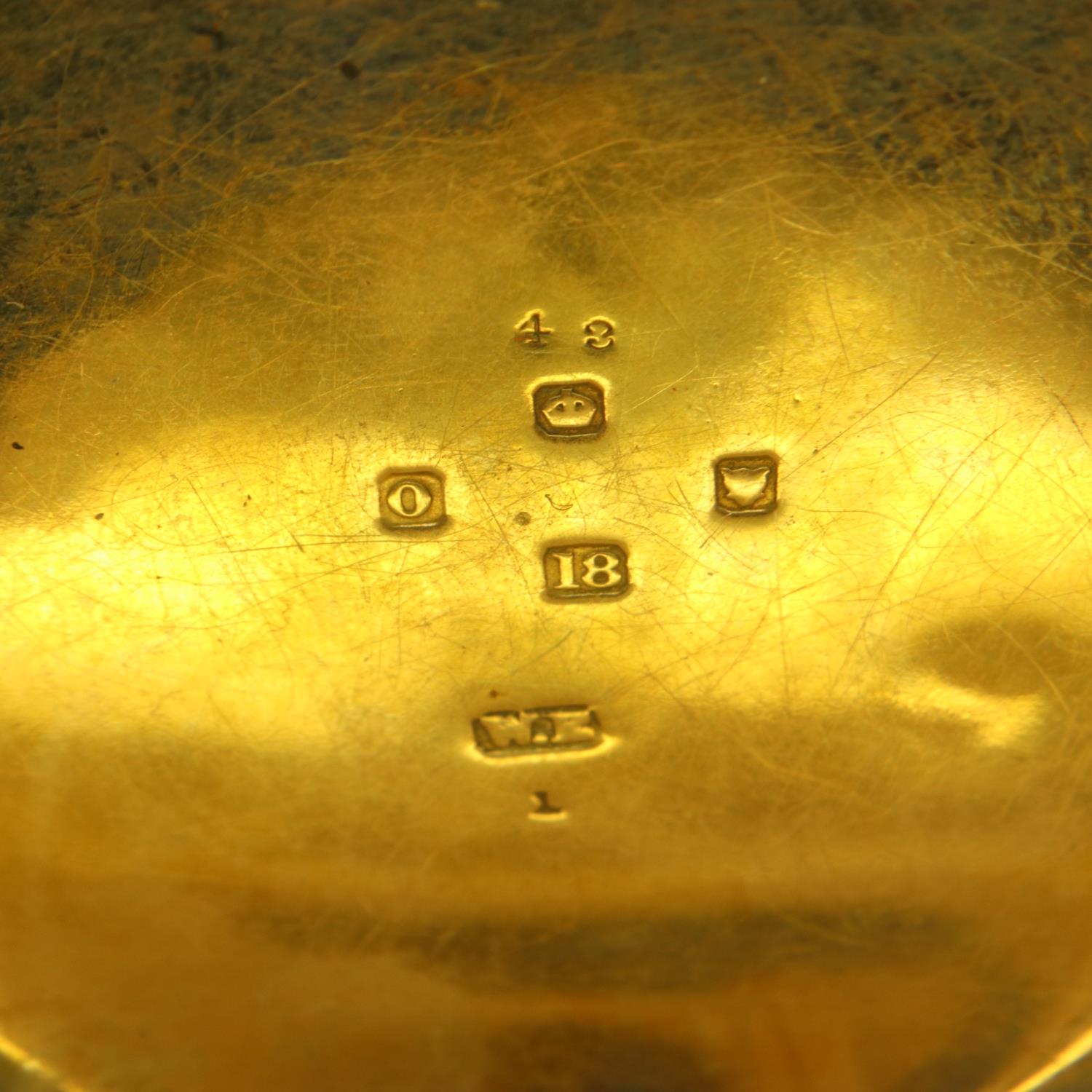 WALTER WEST, LIVERPOOL: an 18ct gold cased full hunter pocket watch, crown wind, having a circular - Bild 4 aus 4