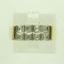 18ct gold ten-stone diamond set ring, size N/O, 4.8g. P&P Group 0 (£6+VAT for the first lot and £1+