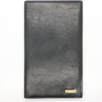 Faberge silk lined, black leather card wallet. UK P&P Group 1 (£16+VAT for the first lot and £2+