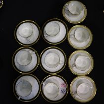 Two Coalport tea services in the Athlone-Brown pattern and Aura pattern, 21 pieces in total, no