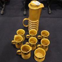 Carlton Ware 1970s retro coffee service of 9 pieces, coffee pot H: 32 cm, no chips or cracks. Not