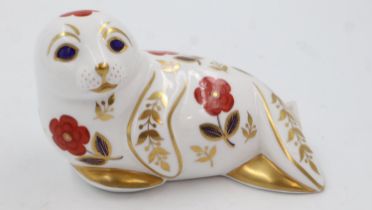 Royal Crown Derby seal paperweight, L: 12 cm. UK P&P Group 1 (£16+VAT for the first lot and £2+VAT