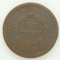 1851 colonial USA large cent - aVF grade. UK P&P Group 0 (£6+VAT for the first lot and £1+VAT for