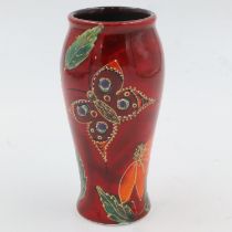 Anita Harris Butterfly vase, signed in gold, H: 18 cm. UK P&P Group 1 (£16+VAT for the first lot and