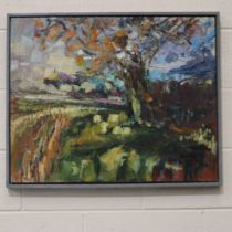 Jan Newhouse (20th century): oil on board, Bend In The Road, formerly property of the Warrington