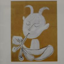 Pablo Picasso (1881-1973): colour lithograph, White Fawn with Flute, 23 x 30 cm. Not available for