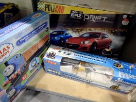 Bachmann Thomas & Friends OO gauge set, a helicopter and Subaru BRZ print set. Not available for