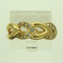 A modern 18ct gold diamond set ring, size L, 4.8g. UK P&P Group 0 (£6+VAT for the first lot and £1+