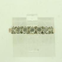 9ct gold ring set with cubic zirconia, size P, 1.0g. UK P&P Group 0 (£6+VAT for the first lot and £