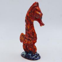 Anita Harris seahorse, signed in gold, no cracks or chips, H: 30 cm. UK P&P Group 2 (£20+VAT for the