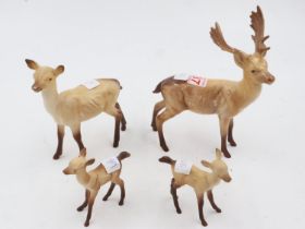 Beswick stag family with, doe and two fawns, no cracks or chips. UK P&P Group 2 (£20+VAT for the