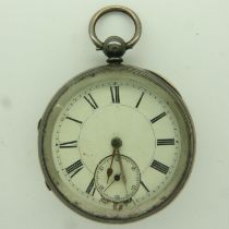 Silver pocket watch, Birmingham assay, for restoration, not working. UK P&P Group 1 (£16+VAT for the