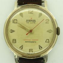 JOSMAR: gents De Luxe mechanical wristwatch with circular champagne coloured dial, working at