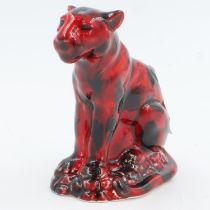 Anita Harris cougar, signed in gold, no cracks or chips, H: 11 cm. UK P&P Group 1 (£16+VAT for the