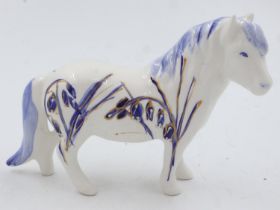 Anita Harris pony in the Bluebells pattern, signed in gold, no cracks or chips, L: 18 cm. UK P&P