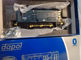 Dapol O gauge 7D-008-011, class 08 diesel, D8173, blue, near mint, storage wear to box. UK P&P Group