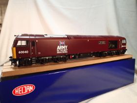 Heljan 6014, class 60 diesel, O gauge, 60040, The Territorial Army Centenary, D.B Schenker/Army red,