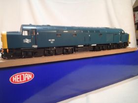 Heljan O gauge, class 40 diesel, blue, yellow ends, 40155, near mint, wrong box, box is for 40151