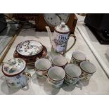 Fourteen piece Japanese tea service. Not available for in-house P&P