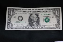 "15" 1999 U.S. One Dollar Star Notes