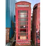 AN ORIGINAL K6 BRITISH RED TELEPHONE BOX, 245CM (H) X 88CM (W) X 88CM (D)