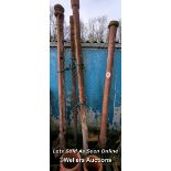 PAIR OF LARGE CAST IRON POSTS, TALLEST 260CM (H)