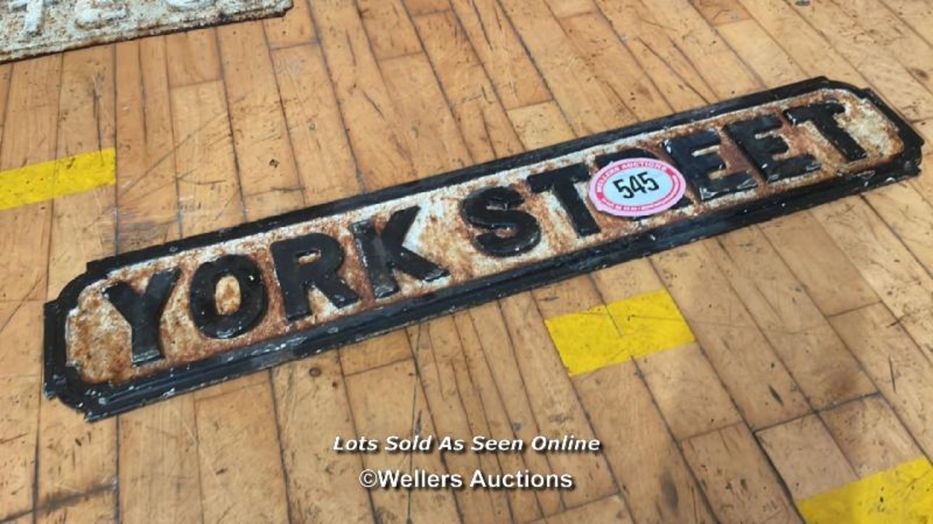 YORK STREET CAST IRON SIGN, 96CM (L) X 18CM (H)