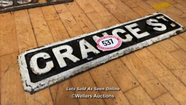 GRANGE ST CAST IRON SIGN, 71CM (L) X 18CM (H)