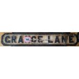 GRANGE LANE CAST IRON SIGN, 104CM (L) X 17CM (H)