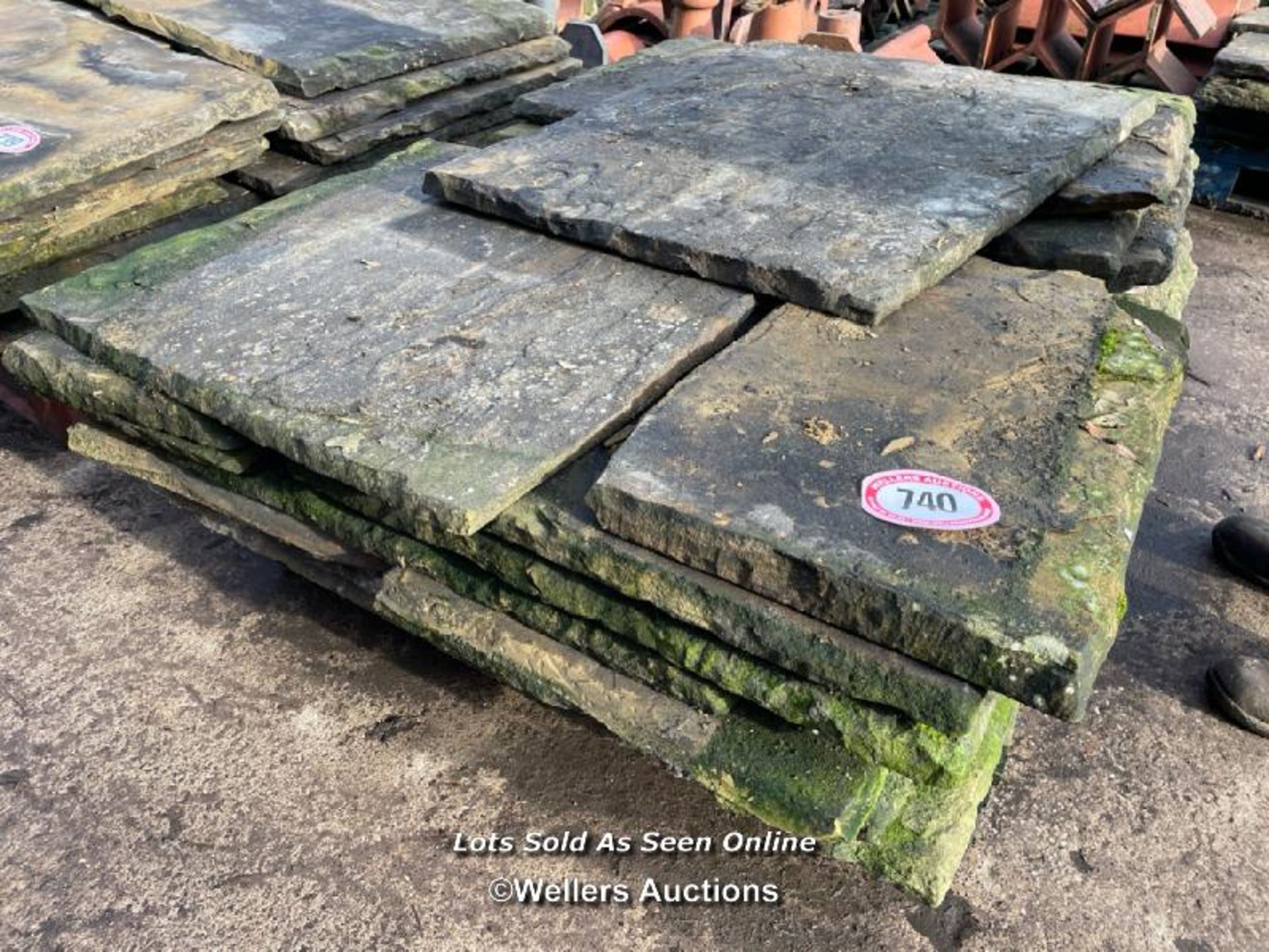 PALLET OF STONE FLAGS, APPROX 10 SQAURE METRES, 1 1/2" THICK