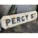 A PERCY ST CAST IRON SIGN