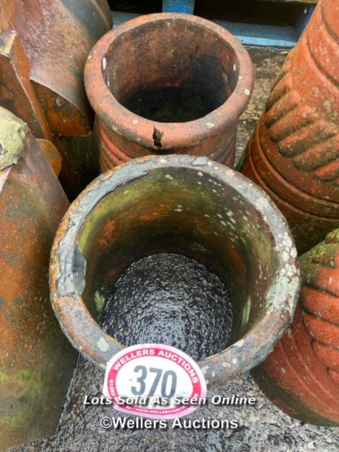 A PAIR OF TERRACOTTA BEEHIVE CHIMNEY POTS, 40CM (H) - Image 2 of 2