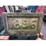 STONE WALL PLAQUE '1896', 51CM (H) X 86CM (W) X 11CM (D)