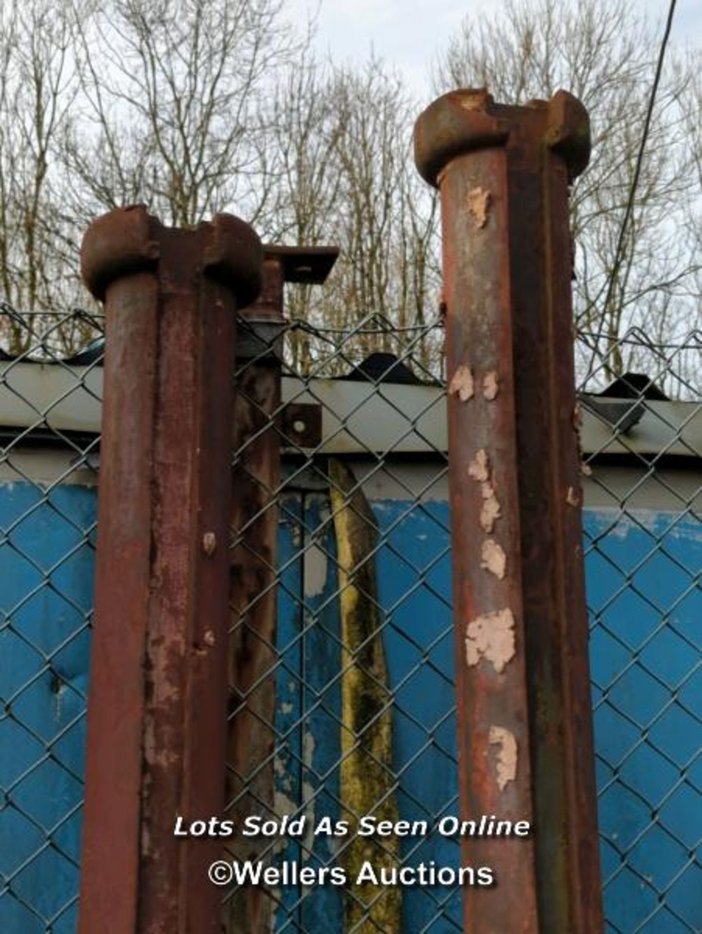 PAIR OF LARGE CAST IRON POSTS, TALLEST 260CM (H) - Image 2 of 3