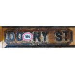 DOWRY ST CAST IRON SIGN, 68CM (L) X 18CM (H)