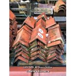 PALLET OF APPROX. 62X 12" RED RIDGE ROOF TILES, 90 ANGLE