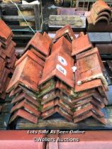 PALLET OF APPROX. 62X 12" RED RIDGE ROOF TILES, 90 ANGLE