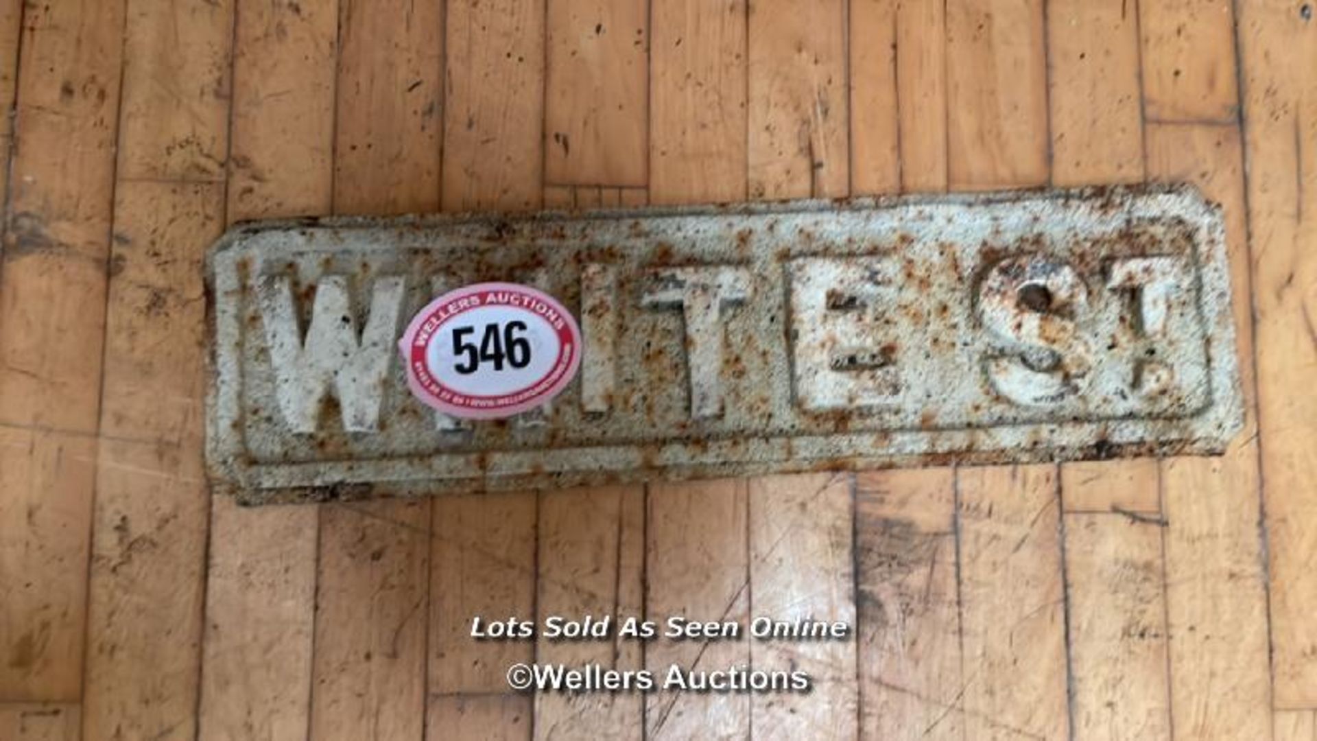 WHITE ST CAST IRON SIGN, 64CM (L) X 17CM (H) - Image 2 of 2