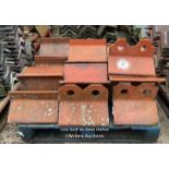 MIXED PALLET OF APPROX. 20X ASSORTED DECORATIVE RIDGE TILES, MOSTLY 14", 110 ANGLE